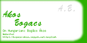 akos bogacs business card