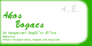 akos bogacs business card